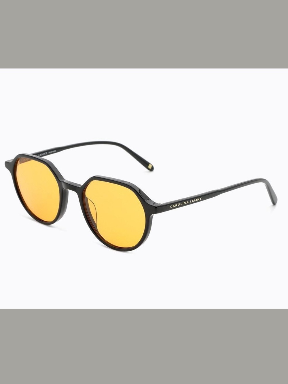 Carolina Lemke Men’s Black Frame Orange Lens Sunglasses